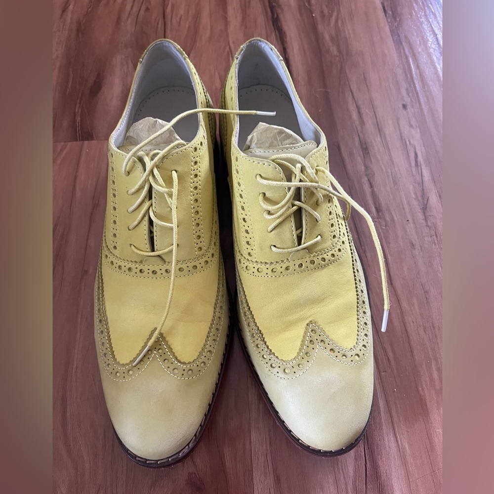 Cole Haan Yellow/Nubuck Oxfords